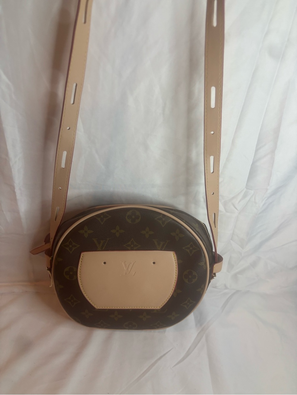 Louis Vuitton Brown Monogram Crossbody with Natural Leather Trim